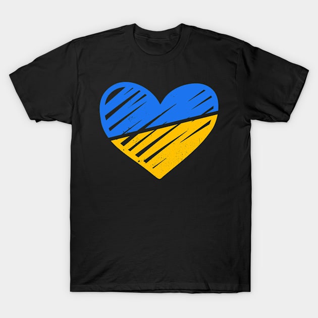 Ukraine Flag Ukrainian Heart T-Shirt by Happy Shirt